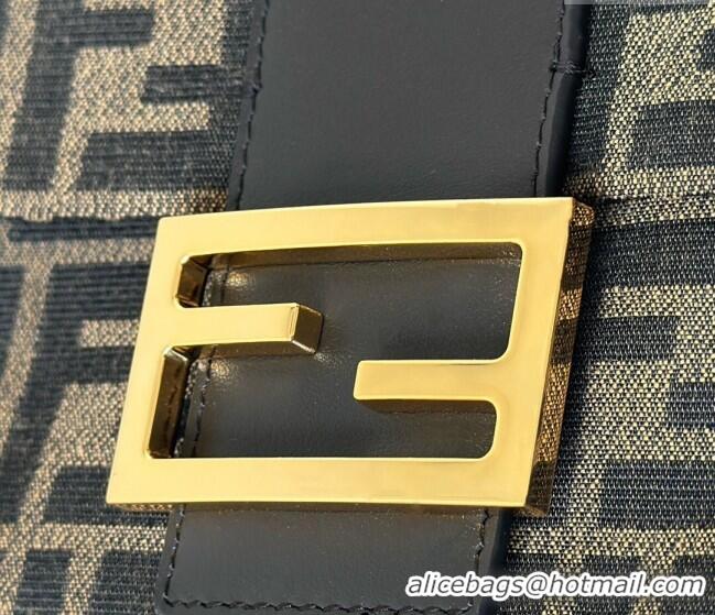 Buy Cheap Fendi Baguette Medium Bag in Brown FF jacquard fabric 8679M Brown/Gold 2025