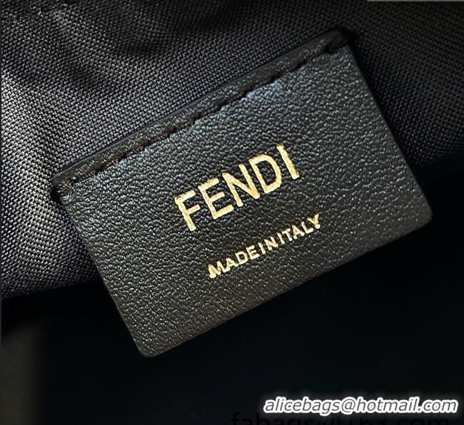 New Stylish Fendi Fendigraphy Mini Hobo Bag in denim-effect FF jacquard 8657 Dove Grey 2025