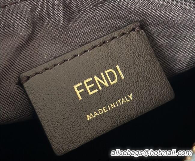 Top Quality Fendi Fendigraphy Mini Hobo Bag in denim-effect FF jacquard 8657 Blue 2025