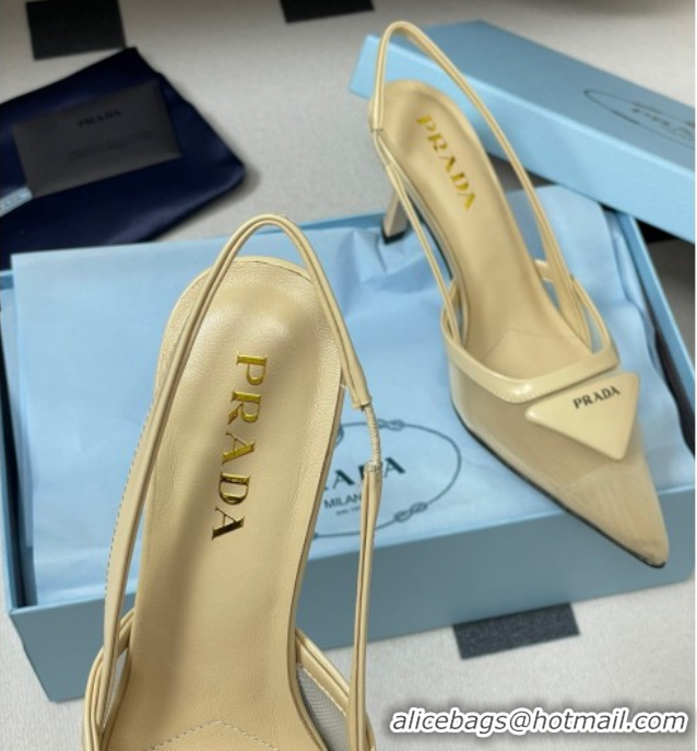 Comfortable Prada Mesh fabric slingback pumps 7.5cm Beige 2025 1I891N