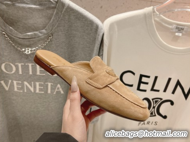 Best Product Prada Suede Mules/Slippers Dark Beige 2025 1D766N