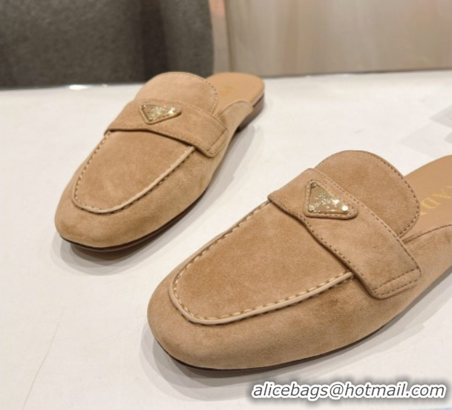 Best Product Prada Suede Mules/Slippers Dark Beige 2025 1D766N