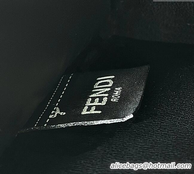 Best Quality Fendi Peekaboo ISeeU Petite Bag in Crocodile Embossed Leather 66805 Black 2025