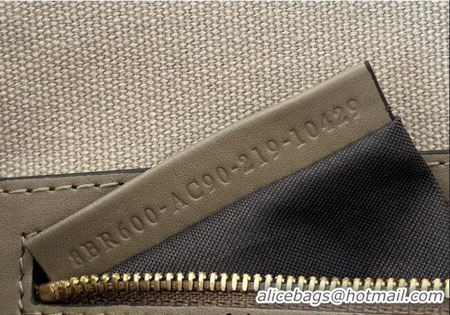 Luxury Cheap Fendi Baguette Medium Bag in Canvas with FF embroidery 0159M Brown/Grey 2025