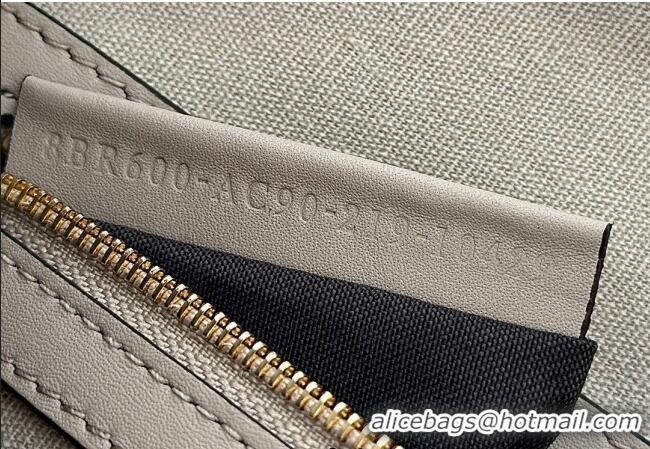 Best Quality Fendi Baguette Medium Bag in Canvas with FF embroidery 0159M Grey/White 2025