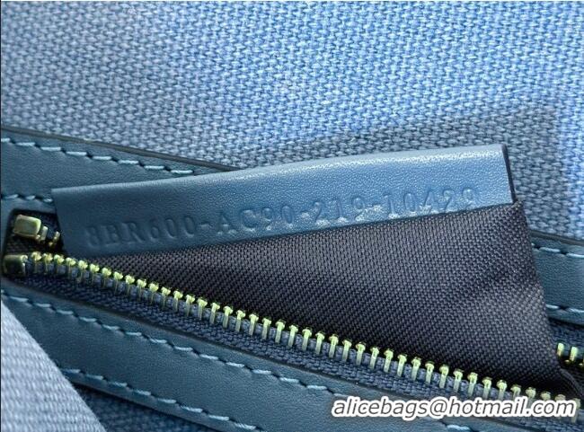 Best Quality Fendi Baguette Medium Bag in Canvas with FF embroidery 0159M Sky Blue 2025
