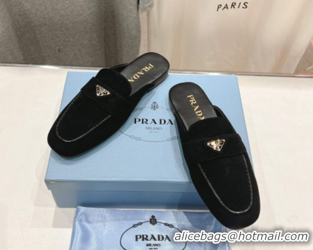 Purchase Prada Suede Mules/Slippers Black 2025 1D766N