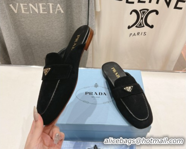 Purchase Prada Suede Mules/Slippers Black 2025 1D766N