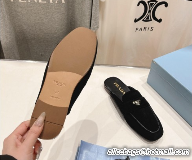 Purchase Prada Suede Mules/Slippers Black 2025 1D766N