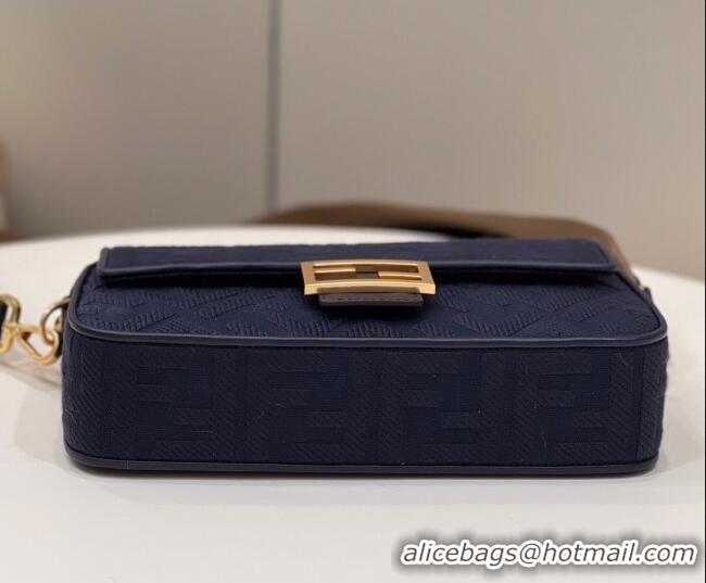 Market Sells Fendi Baguette Medium Bag in Canvas with FF embroidery 0159M Royal Blue 2025