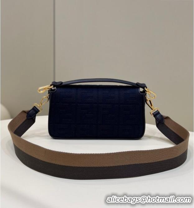 Market Sells Fendi Baguette Medium Bag in Canvas with FF embroidery 0159M Royal Blue 2025