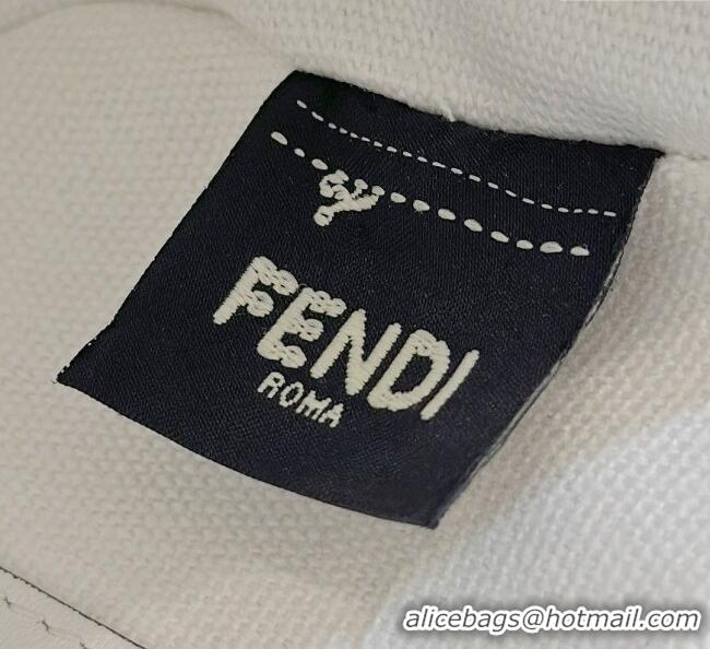 Well Crafted Fendi Baguette Mini Bag in Canvas with FF embroidery 0159S Black/White 2025