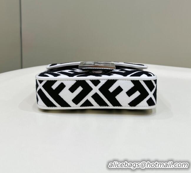 Well Crafted Fendi Baguette Mini Bag in Canvas with FF embroidery 0159S Black/White 2025