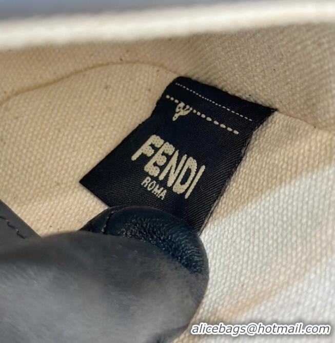 Low Cost Fendi Baguette Mini Bag in Canvas with FF embroidery 0159S Blue/Multicolor 2025