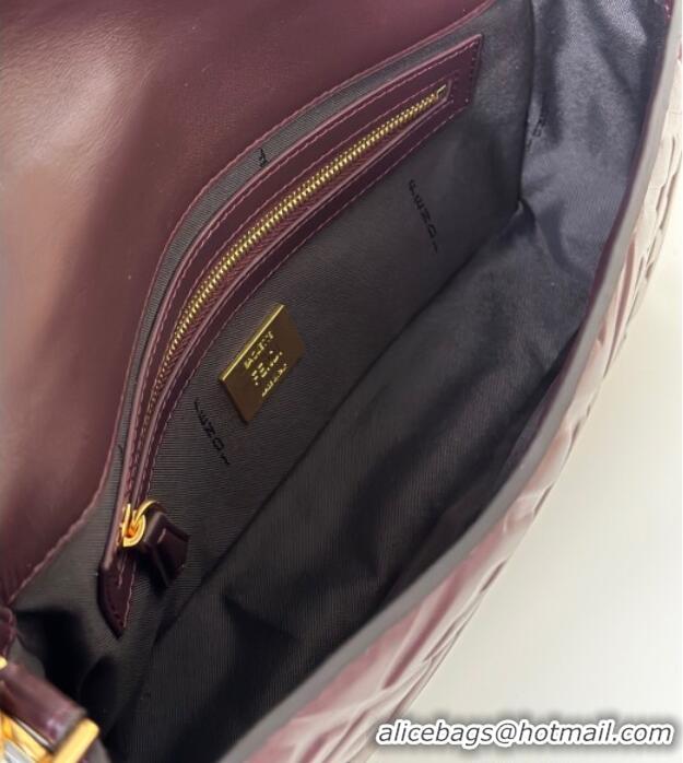 Top Grade Fendi Baguette Medium Nappa Leather Bag 0135M Dark Brown Top Quality 2025