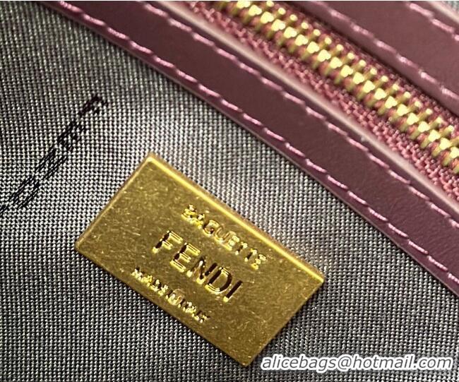 Top Grade Fendi Baguette Medium Nappa Leather Bag 0135M Dark Brown Top Quality 2025