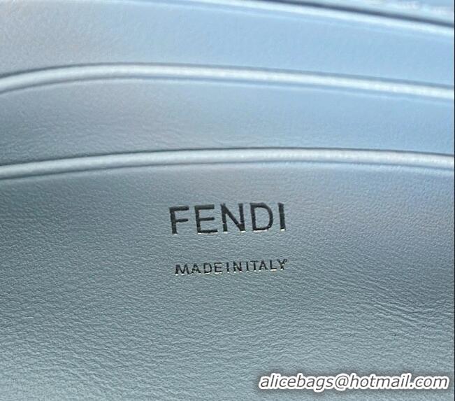 Well Crafted Fendi Baguette Mini Nappa Leather Bag 0135S Light Blue Top Quality 2025