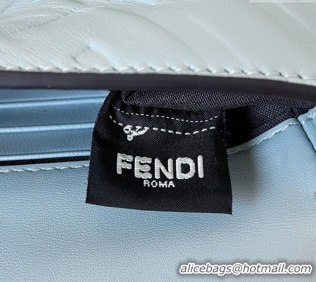 Well Crafted Fendi Baguette Mini Nappa Leather Bag 0135S Light Blue Top Quality 2025