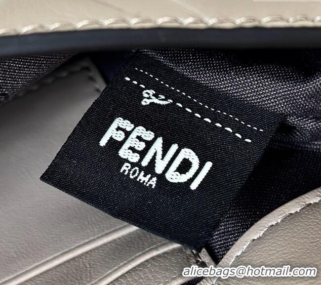 Luxury Cheap Fendi Baguette Mini Nappa Leather Bag 0135S Grey Top Quality 2025