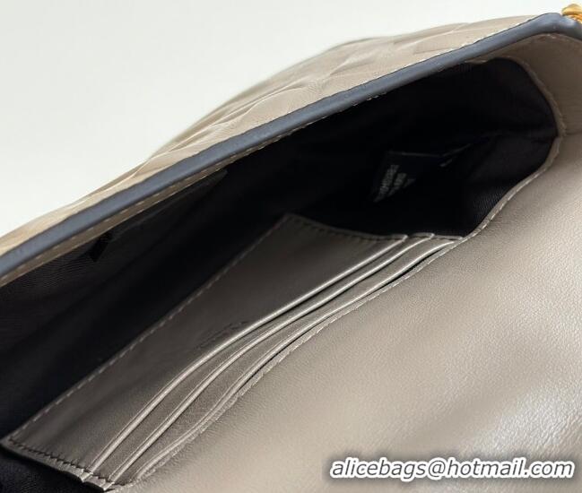 Luxury Cheap Fendi Baguette Mini Nappa Leather Bag 0135S Grey Top Quality 2025
