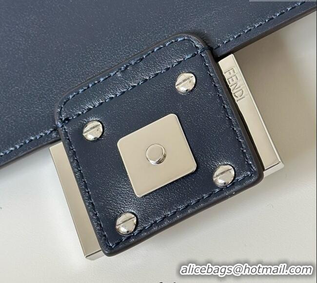 Spot Bulk Fendi Baguette Mini Nappa Leather Bag 0135S Night Fog Blue Top Quality 2025