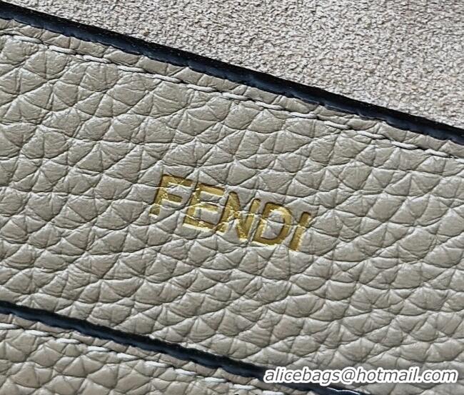 Market Sells Fendi Peekaboo Soft Medium Bag in Cappuccino-colored leather bag with FF interlacing 8678 Grey 2025