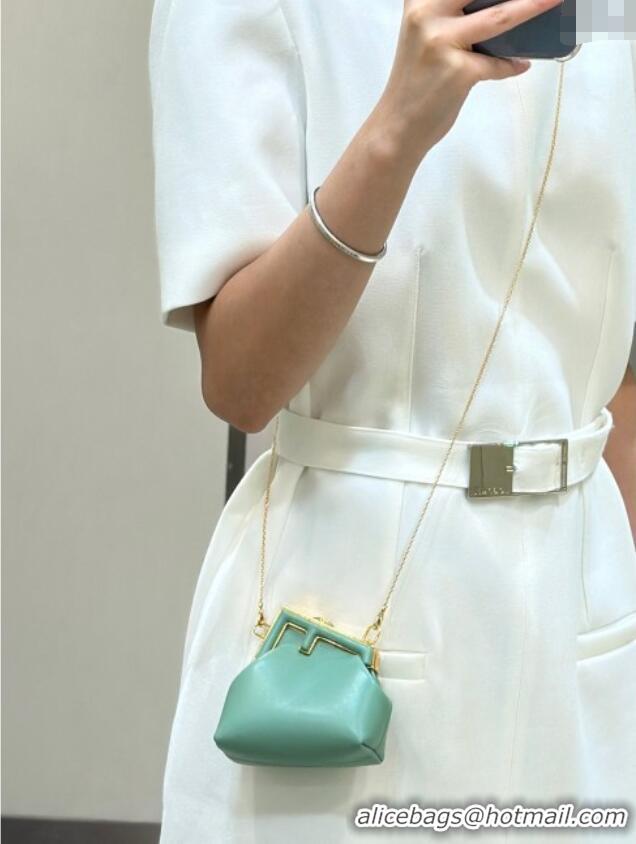 Best Price Fendi First Nano Bag Charm in Nappa Leather 80018S Light Green 2025