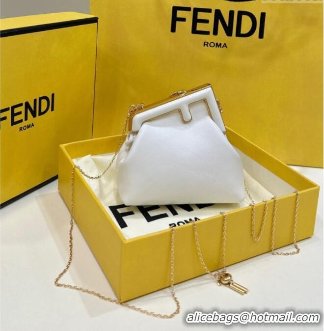 Top Quality Fendi First Nano Bag Charm in Nappa Leather 80018S White 2025