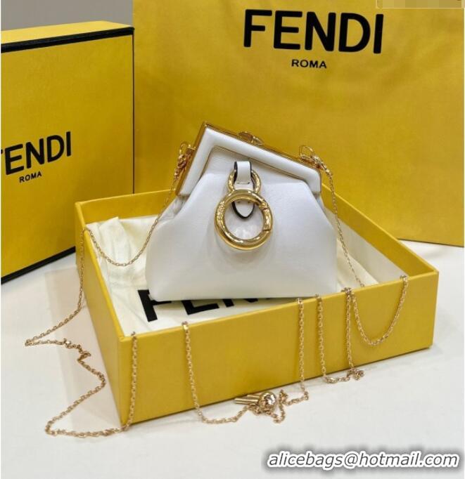 Top Quality Fendi First Nano Bag Charm in Nappa Leather 80018S White 2025