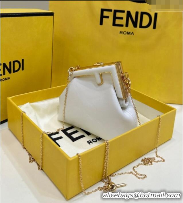 Top Quality Fendi First Nano Bag Charm in Nappa Leather 80018S White 2025