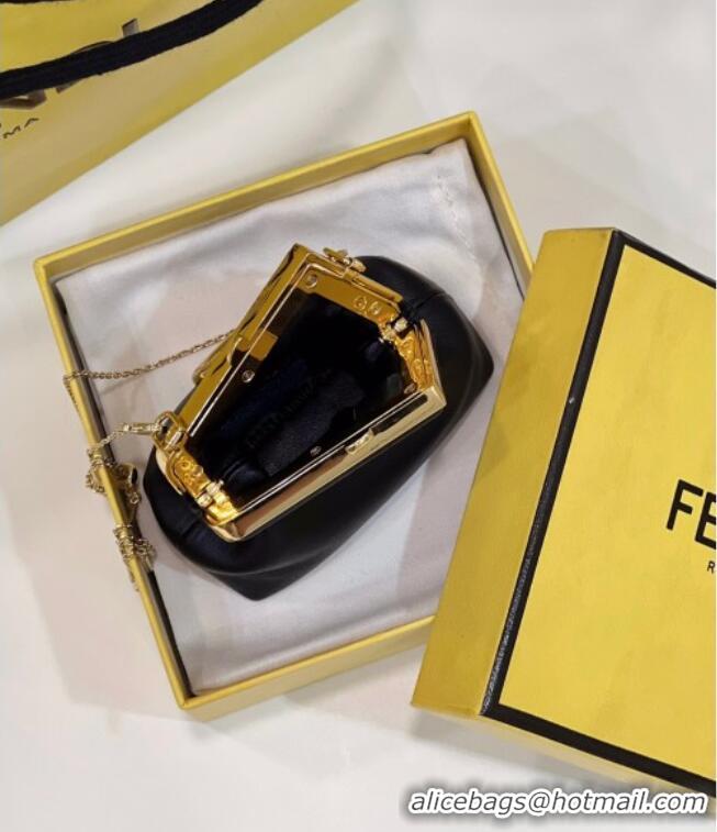 Best Quality Fendi First Nano Bag Charm in Nappa Leather 80018S Black 2025