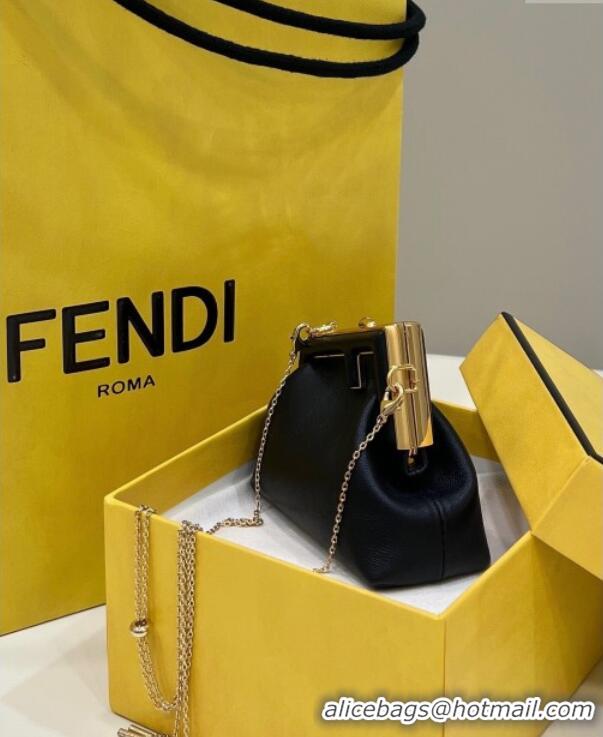 Best Quality Fendi First Nano Bag Charm in Nappa Leather 80018S Black 2025
