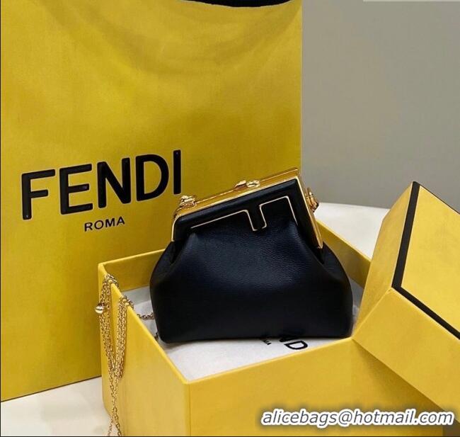 Best Quality Fendi First Nano Bag Charm in Nappa Leather 80018S Black 2025
