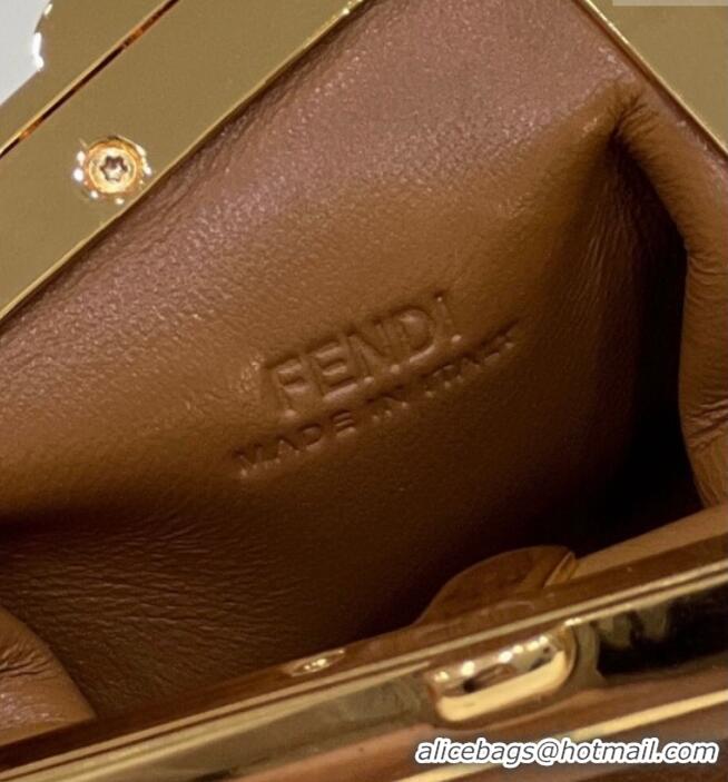 Best Price Fendi First Nano Bag Charm in Nappa Leather 80018S Clay Brown 2025