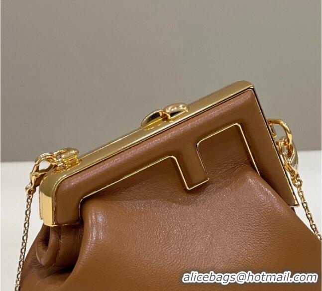 Best Price Fendi First Nano Bag Charm in Nappa Leather 80018S Clay Brown 2025