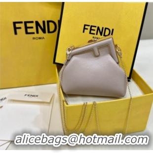 Cheap Wholesale Fendi First Nano Bag Charm in Nappa Leather 80018S Powder Nude 2025