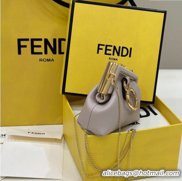 Cheap Wholesale Fendi First Nano Bag Charm in Nappa Leather 80018S Powder Nude 2025