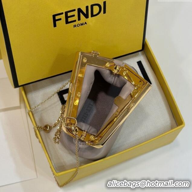 Cheap Wholesale Fendi First Nano Bag Charm in Nappa Leather 80018S Powder Nude 2025