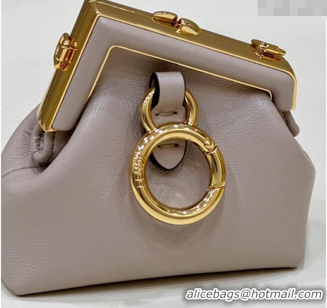 Cheap Wholesale Fendi First Nano Bag Charm in Nappa Leather 80018S Powder Nude 2025