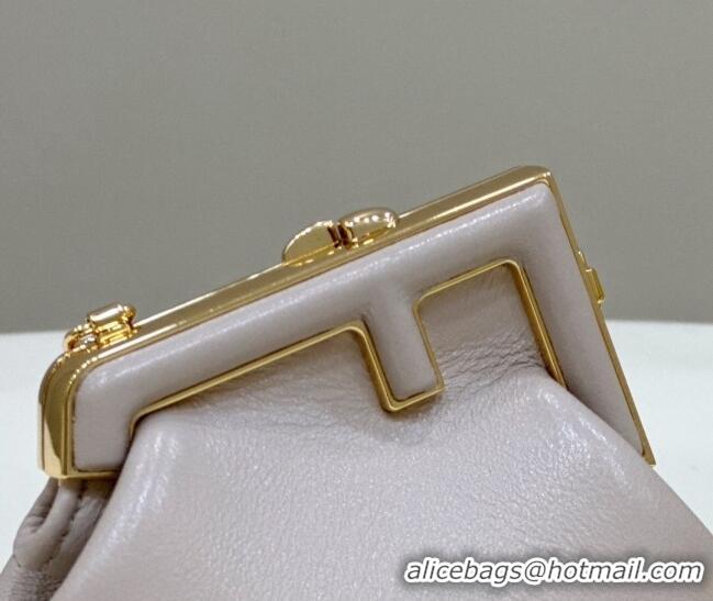 Cheap Wholesale Fendi First Nano Bag Charm in Nappa Leather 80018S Powder Nude 2025