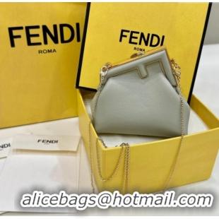 Most Popular Fendi First Nano Bag Charm in Nappa Leather 80018S Dusty Green 2025