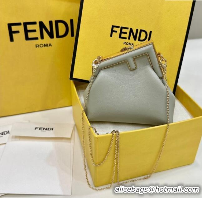 Most Popular Fendi First Nano Bag Charm in Nappa Leather 80018S Dusty Green 2025
