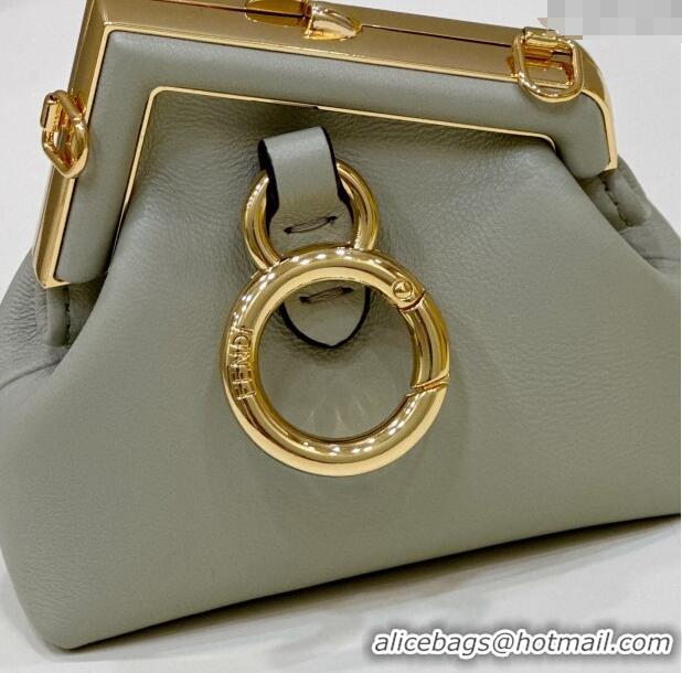 Most Popular Fendi First Nano Bag Charm in Nappa Leather 80018S Dusty Green 2025