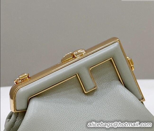 Most Popular Fendi First Nano Bag Charm in Nappa Leather 80018S Dusty Green 2025
