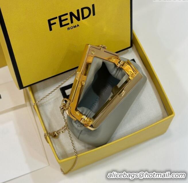 Most Popular Fendi First Nano Bag Charm in Nappa Leather 80018S Dusty Green 2025
