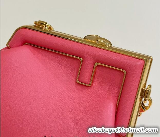 Classic Cheap Fendi First Nano Bag Charm in Nappa Leather 80018S Watermelon Pink 2025