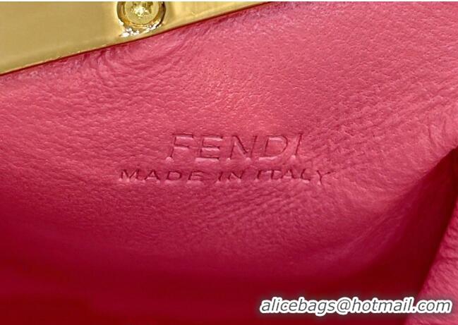 Classic Cheap Fendi First Nano Bag Charm in Nappa Leather 80018S Watermelon Pink 2025