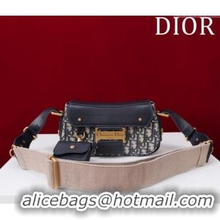 Luxury Classic Dior Small Streetchic Bag in Dior Oblique Jacquard and Smooth Calfskin 391907 Blue 2025