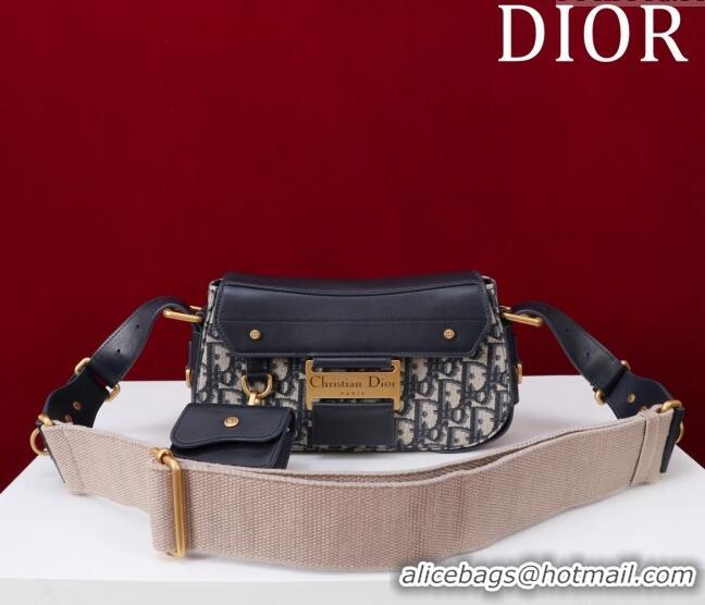 Luxury Classic Dior Small Streetchic Bag in Dior Oblique Jacquard and Smooth Calfskin 391907 Blue 2025