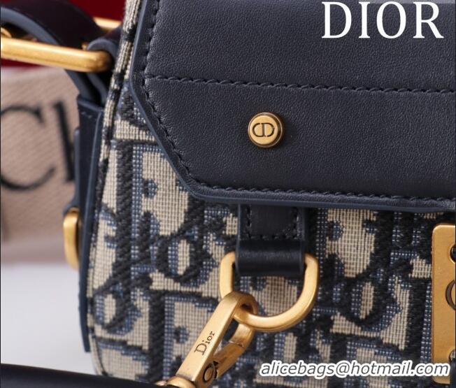 Luxury Classic Dior Small Streetchic Bag in Dior Oblique Jacquard and Smooth Calfskin 391907 Blue 2025